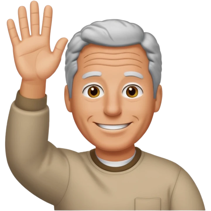 Create an emoji of Epstein waving to the camera in Family Guy style but make it especially like Epstein and not like all old guys emoji