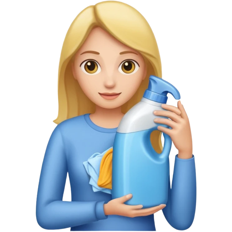 woman holding laundry detergent emoji