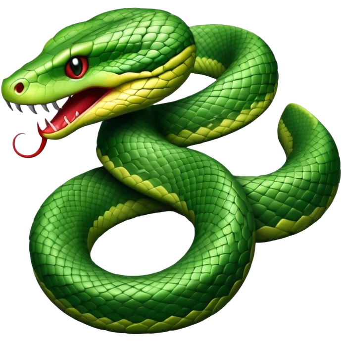 Coiled snake with fangs emoji