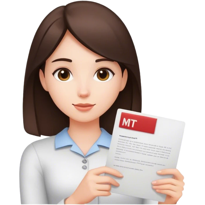 A brunette girl graduates with an MIT acceptance letter. emoji