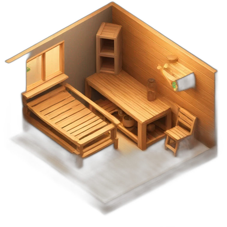 sauna isometric room emoji