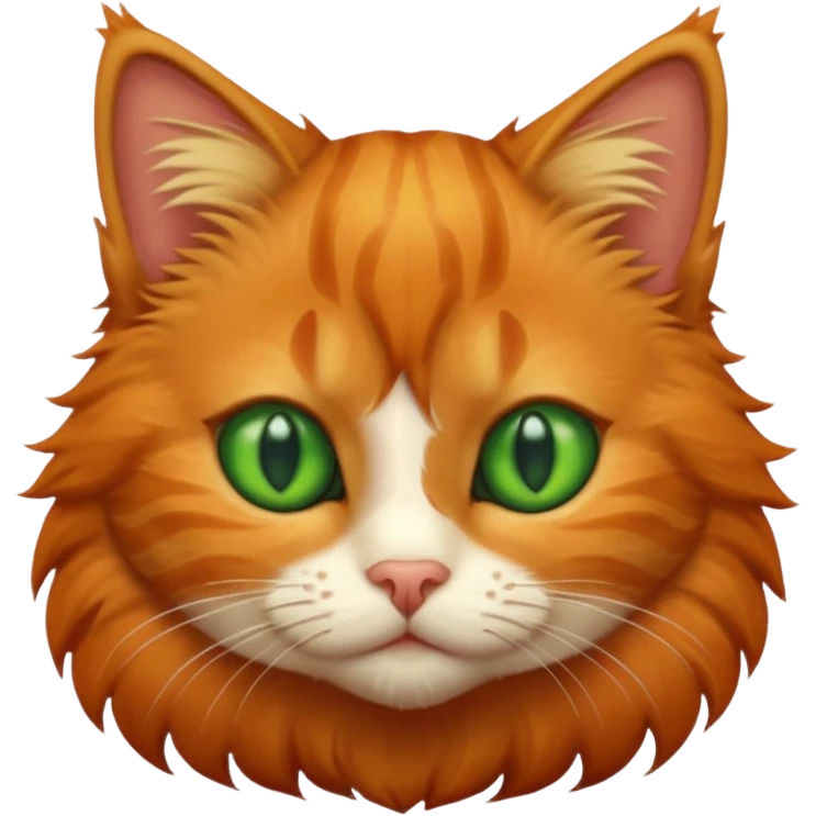 A high-resolution photo-realistic digital illustration of a solid ginger tabby cat kitten emoji