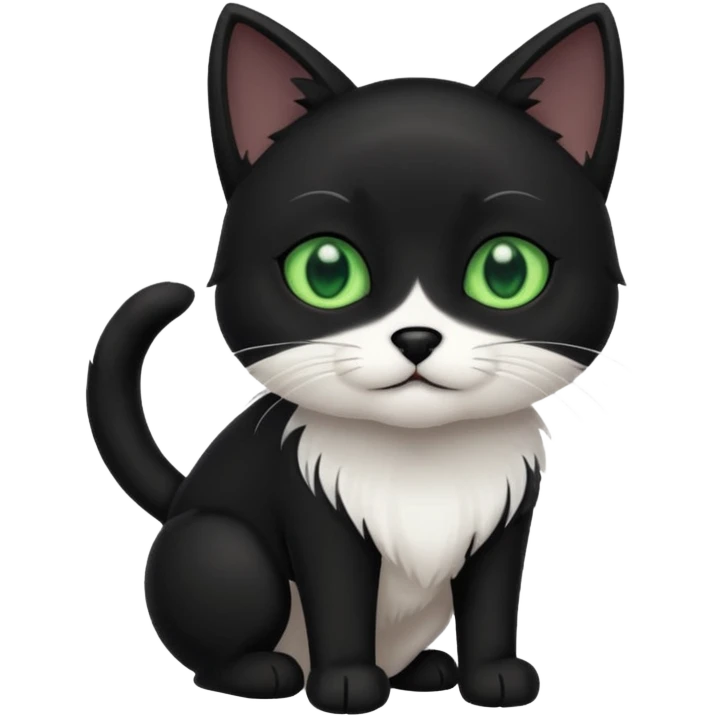 black cat with dog emoji