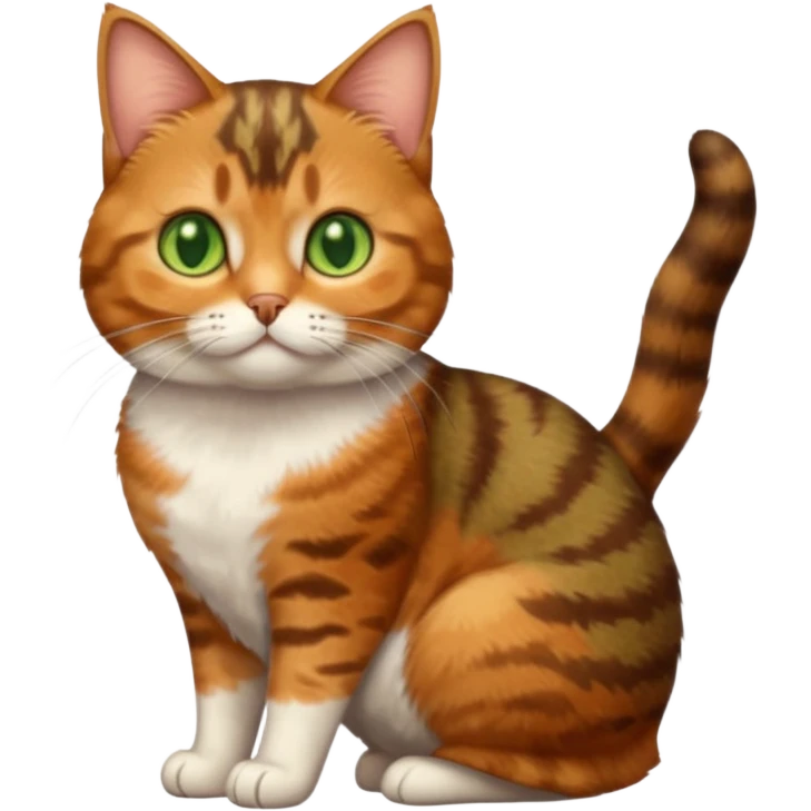 full body torbie cat with small head and short but chubby body emoji