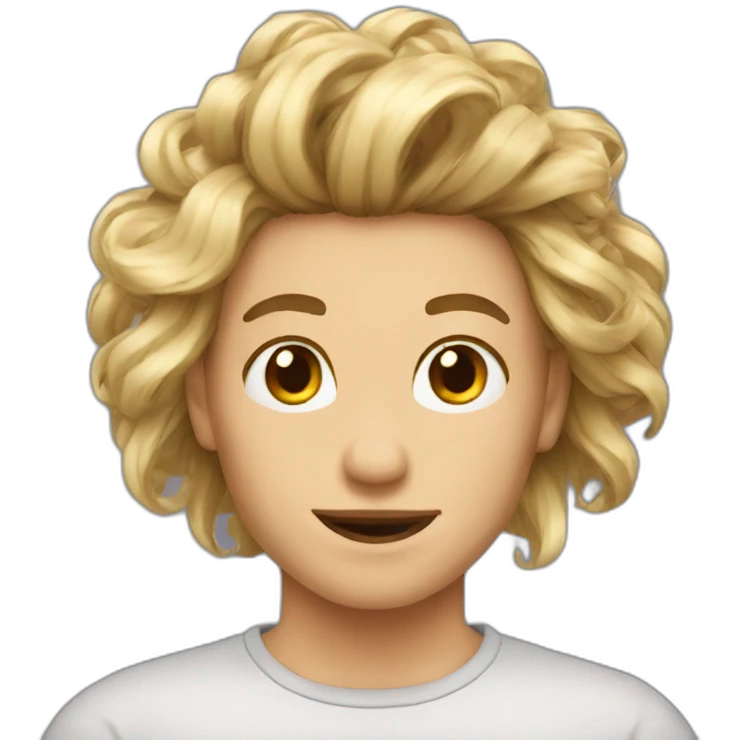 hairstyle after a strong wind emoji