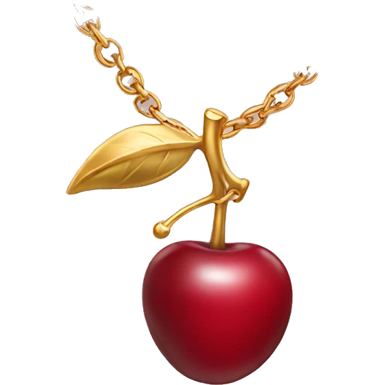 A gold cherry necklace  emoji