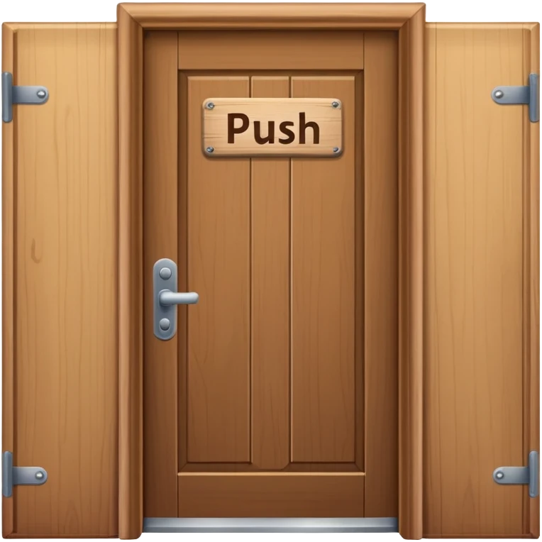 Door with a sign push emoji