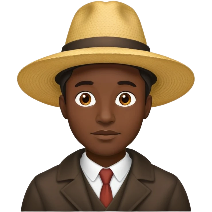 A black man with a huge hat  emoji
