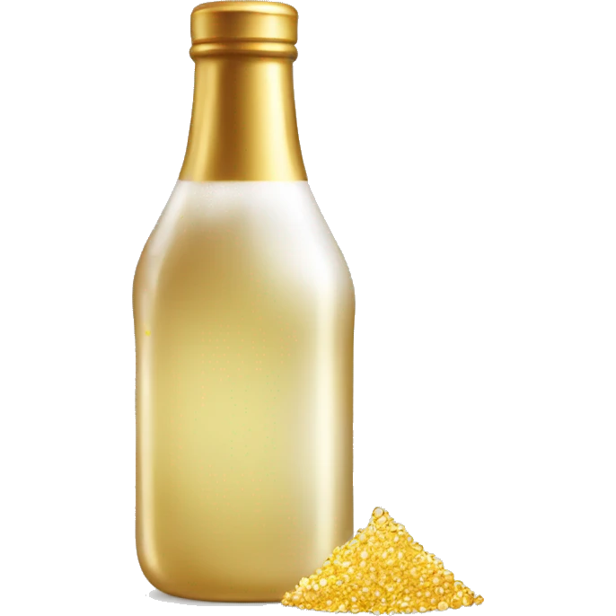 bottle with gold and sparkling liquid emoji