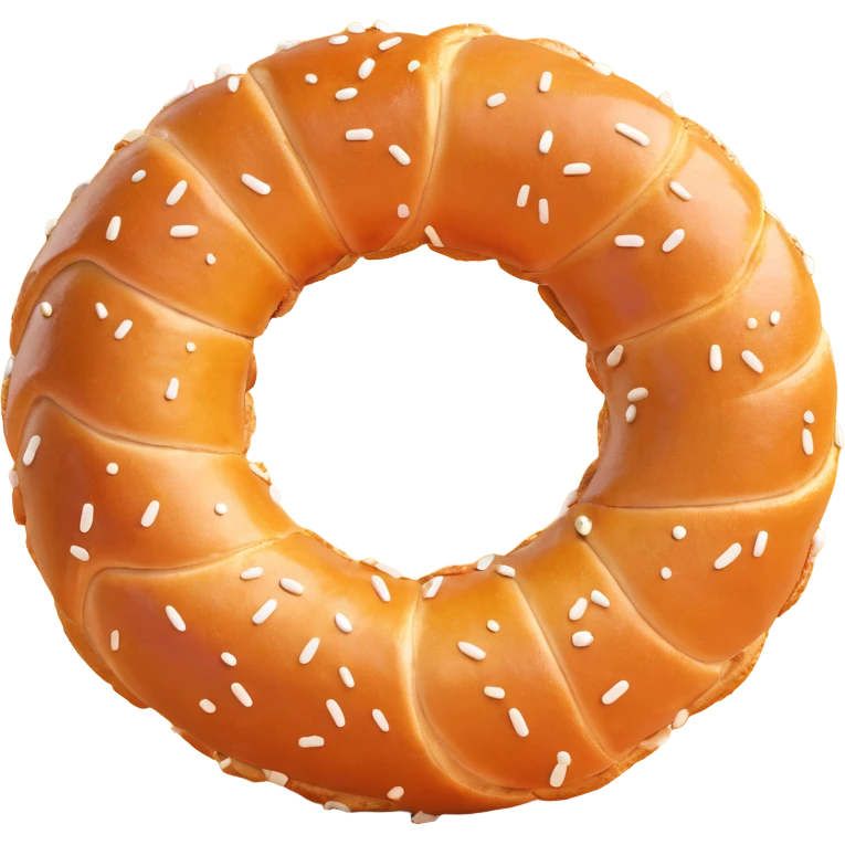 playful shiny golden simit bread sprinkled with sesame, 3D emoji style emoji