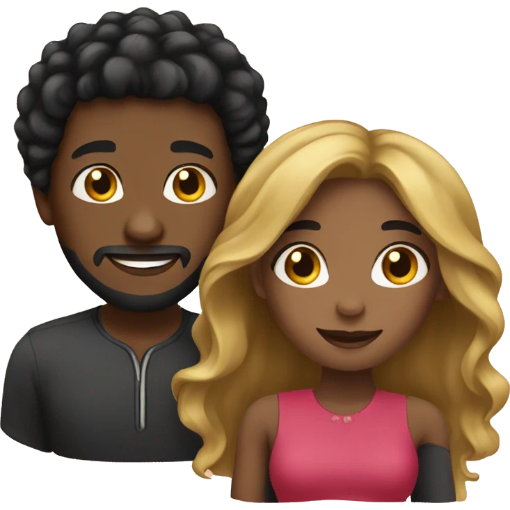 Black couple love emoji