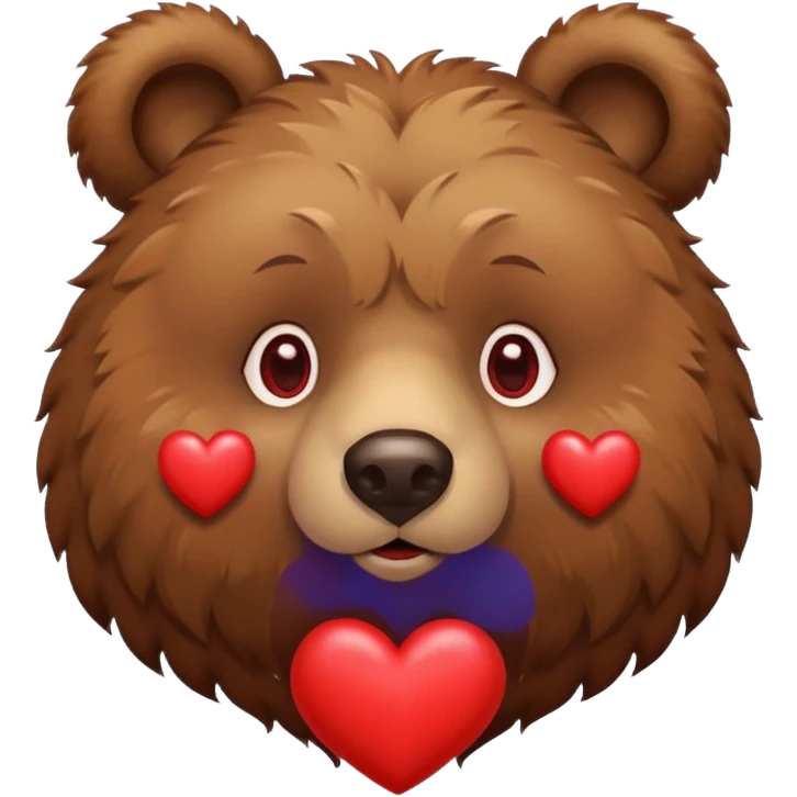 bear head with hearts around it emoji