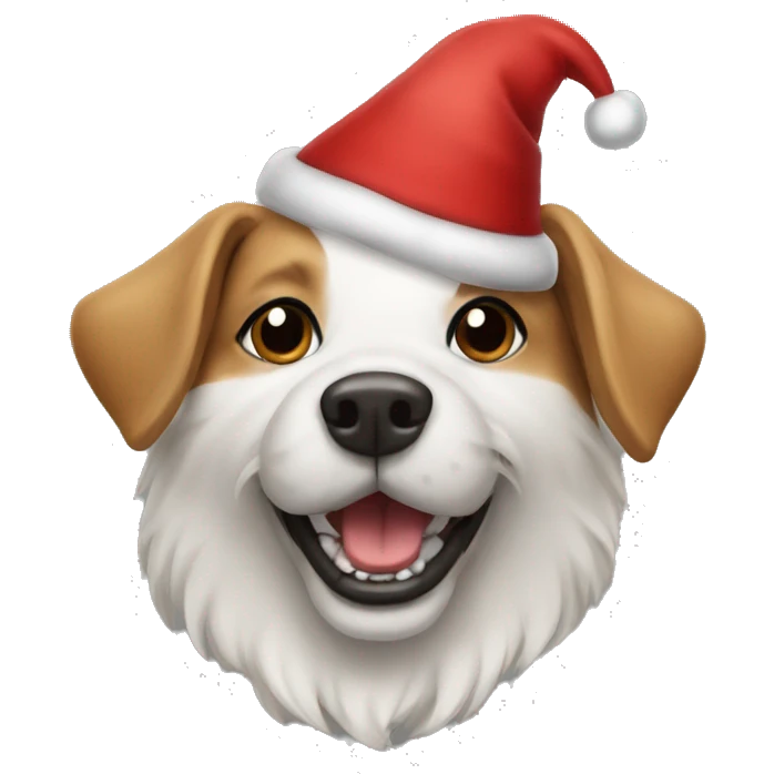 Dog with Christmas hat emoji