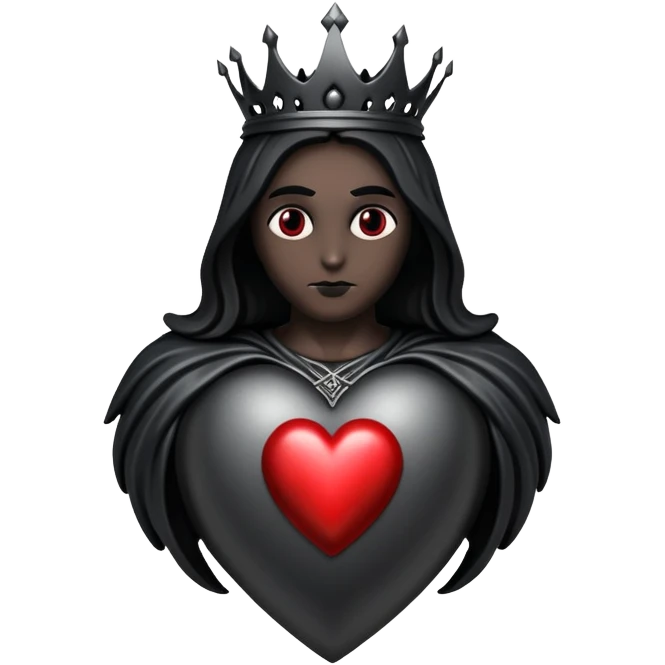 black metal music style black Sacred heart emoji