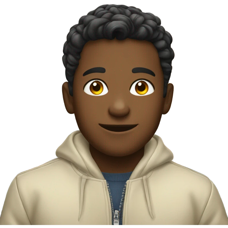 smirking boy in jacket indoors emoji
