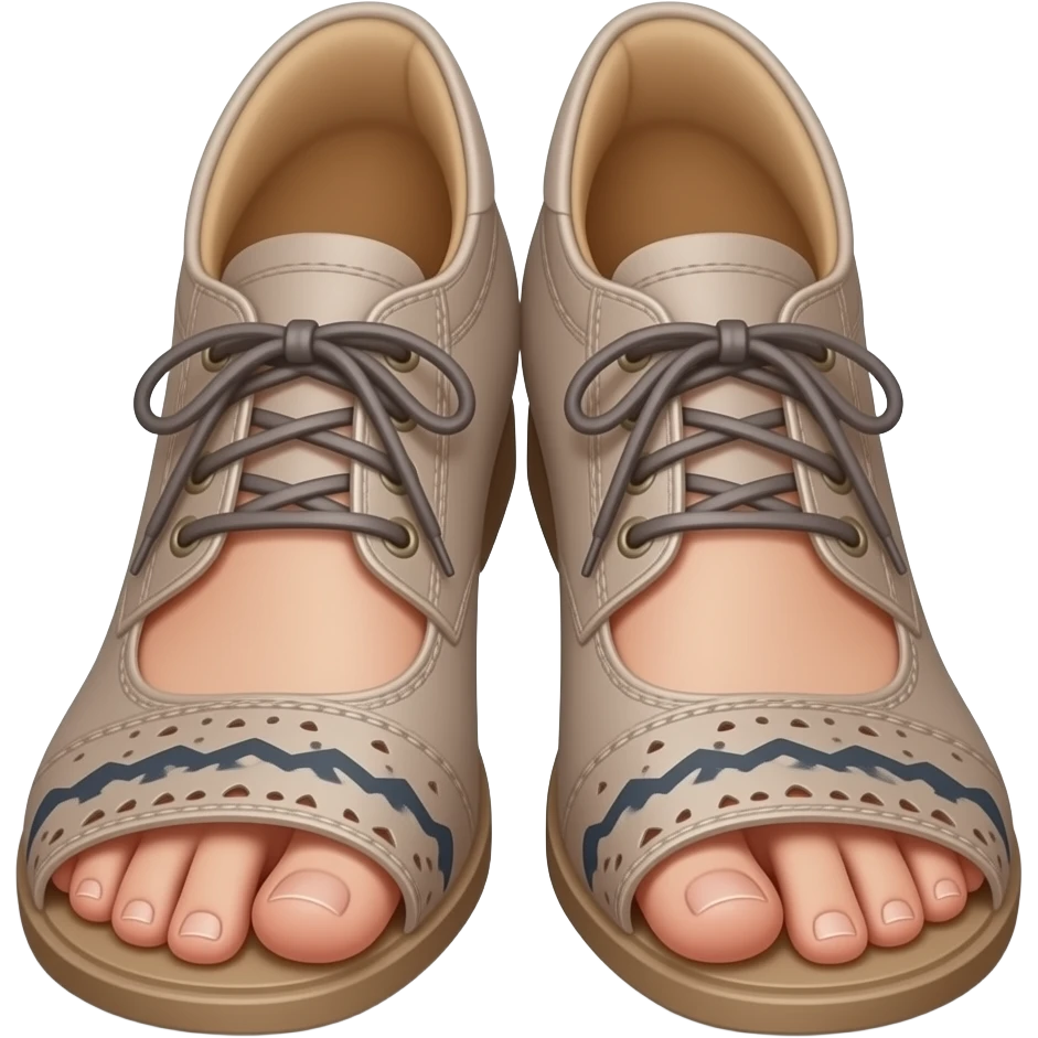 Woman feet poking through shoes emoji