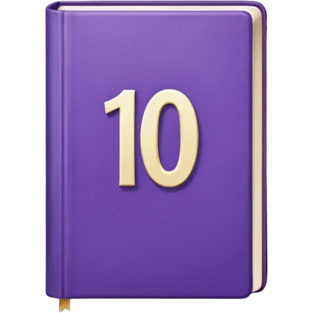 Purple book with a number "10" in the cover emoji