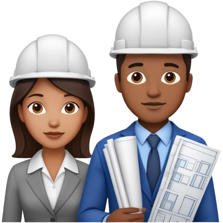 Woman and man architects emoji