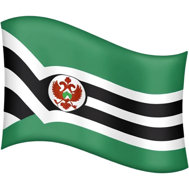 Make the flag of the Ural Republic, white, green, black emoji