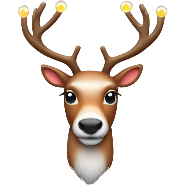 Reindeer with lights on the antlers emoji