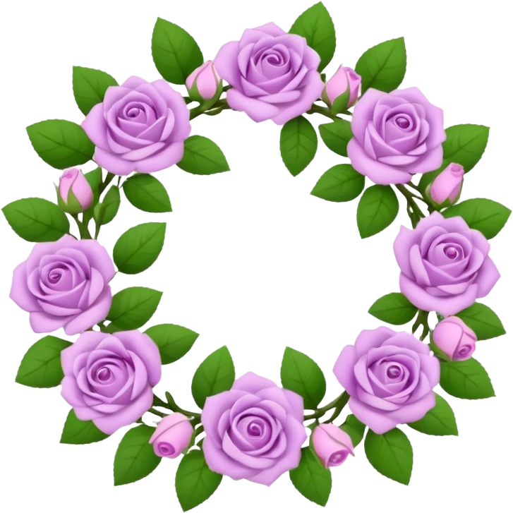 rose flowers wreath light purple emoji