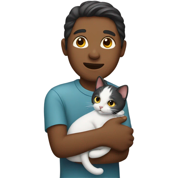 human with cat in hand emoji