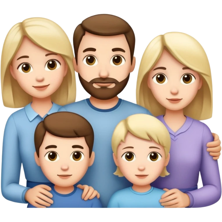 family with mother, father, brother and sister emoji