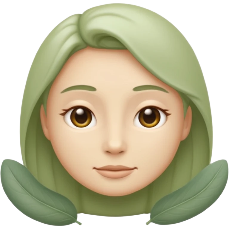 Minimal wellness emoji representing tighter skin and firmness,
subtle lifting effect, smooth contours, calm and natural,
no beauty or cosmetic symbols, soft sage green color palette emoji