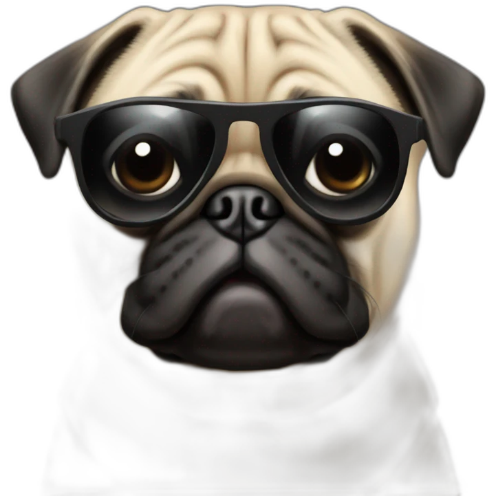 pug with black sunglasses emoji