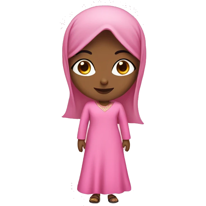 Muslim girl in a pink dress emoji