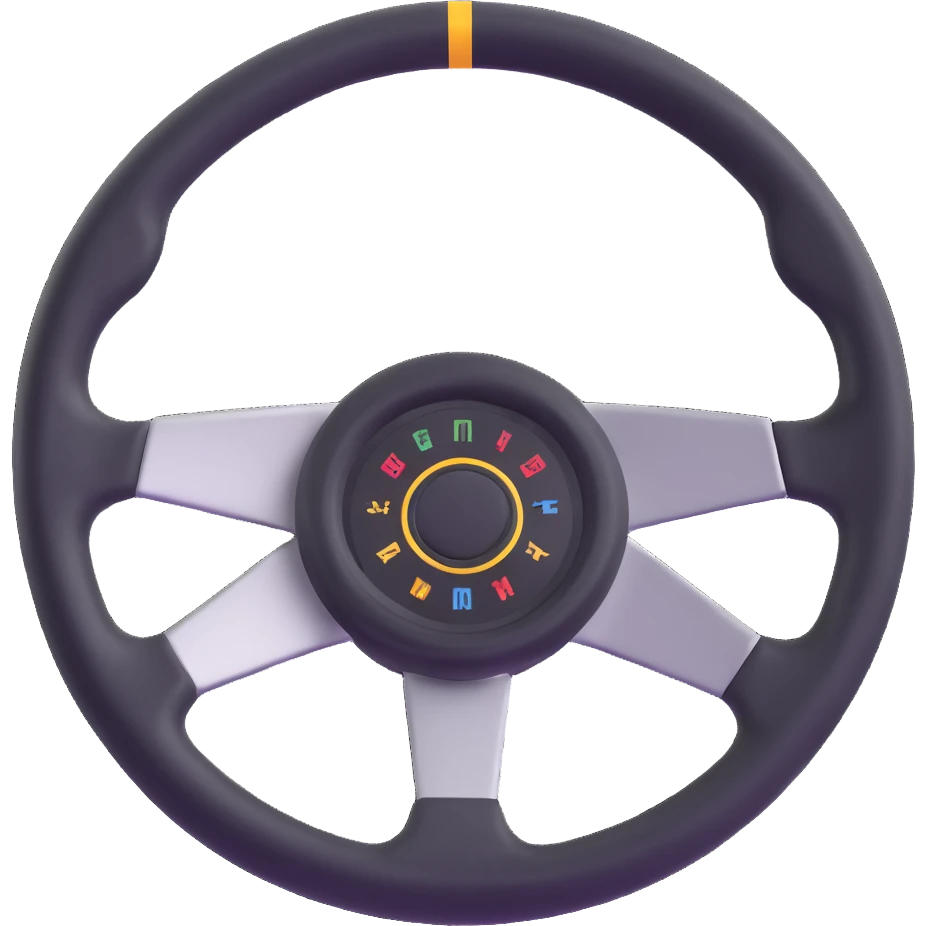 steering wheel with racing design emoji