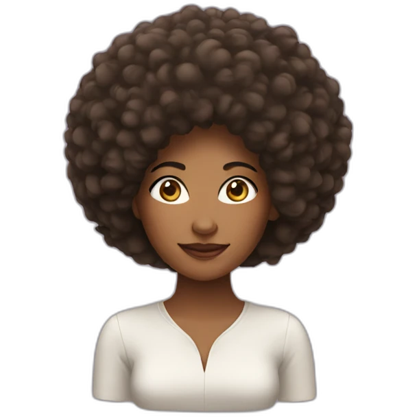 Woman with afro emoji