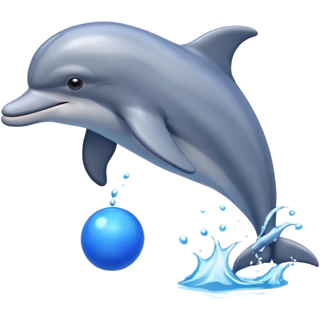 Dolphin jumping with ball emoji