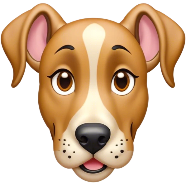 Cinematic Comical Fawn Great Dane Portrait Emoji, Head tilted dramatically with an exaggeratedly amused expression, featuring a sleek fawn Fur, wide, expressive amber eyes filled with playful disbelief, Simplified yet hilariously expressive features, highly detailed, glowing with a slightly sassy glow, high shine, dramatic yet playful, stylized with an air of cheeky mischief, bright and endearing, soft glowing outline, capturing the essence of a spirited and over-the-top guardian, so meme-worthy it feels like it could side-eye its way into internet fame instantly! emoji