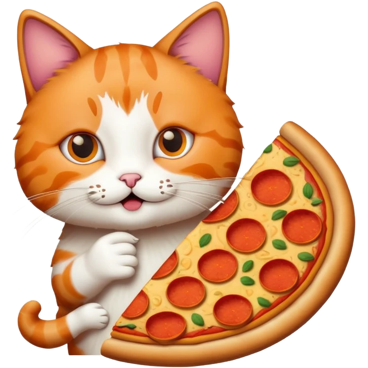 gato comiendo una pizza emoji