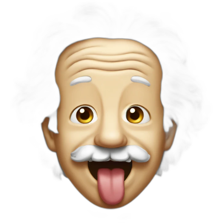 Einstein tongue out emoji