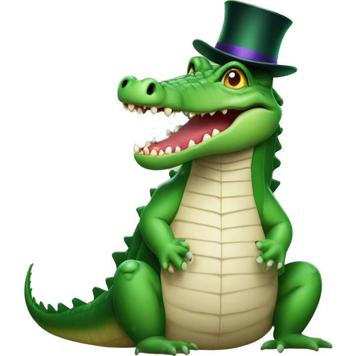 A crocodile with a magician hat emoji