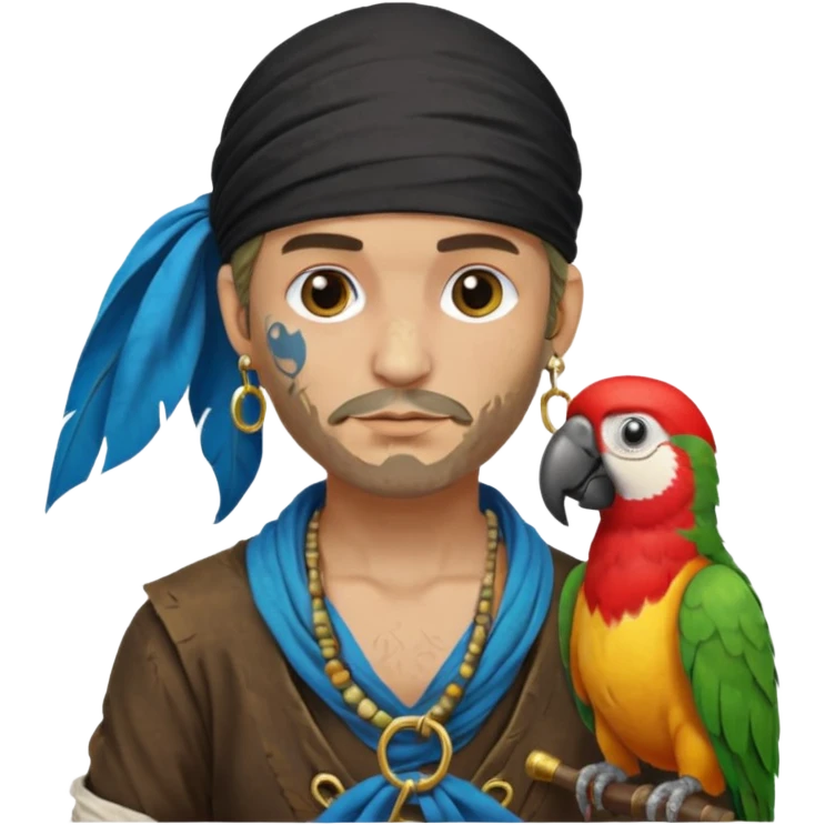 pirate and parrot emoji