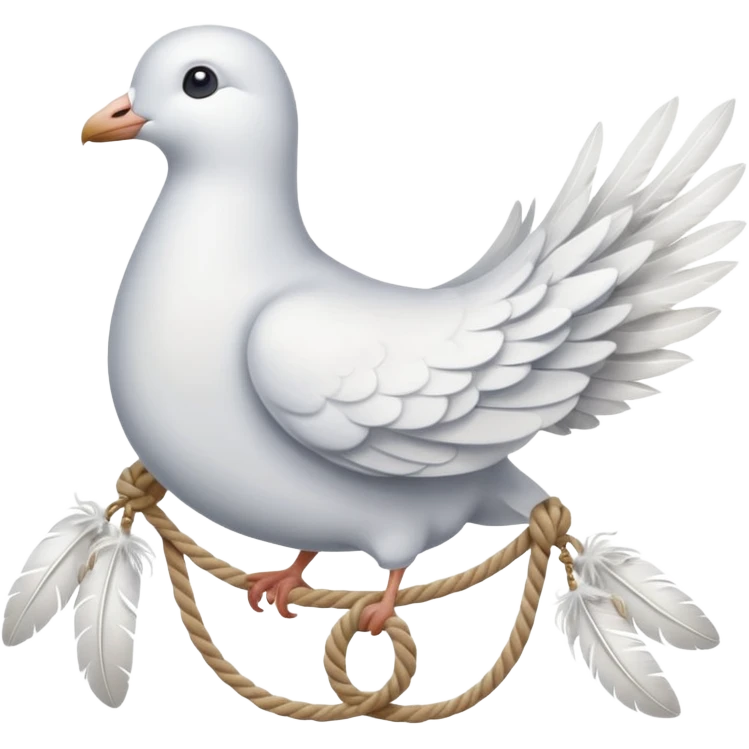Dove tied with a rope emoji