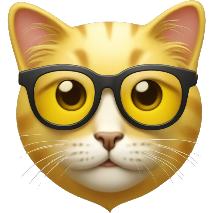 face Cat yellow with sunglases emoji