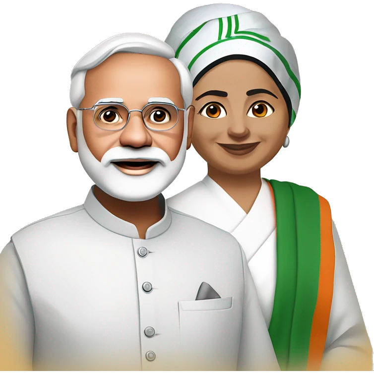 Narendra Modi and Mamata Banerjee  emoji