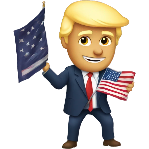 trump handing up us flag emoji