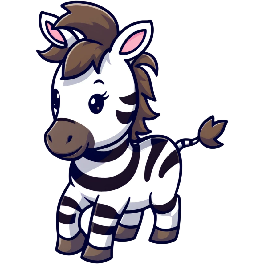 cartoon zebra head with mane emoji