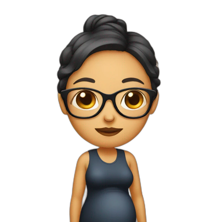 pregnant with glasses emoji