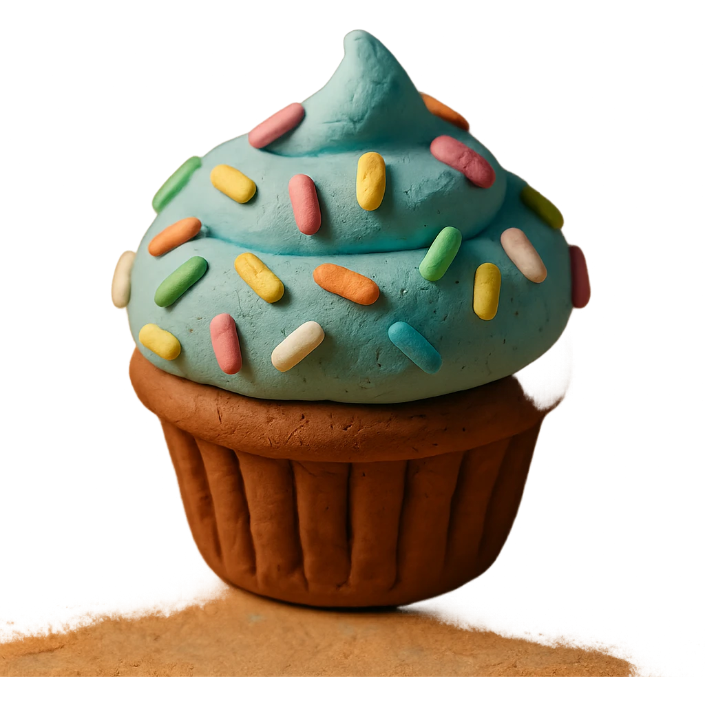 funfetti cupcake with pastel sprinkles emoji