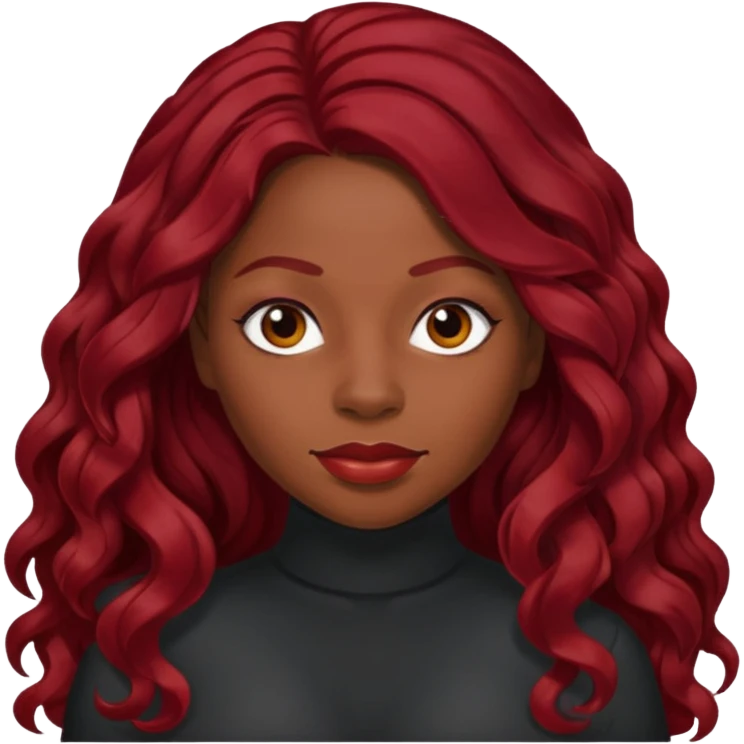 LaTavia Robeson with dark red long hair emoji