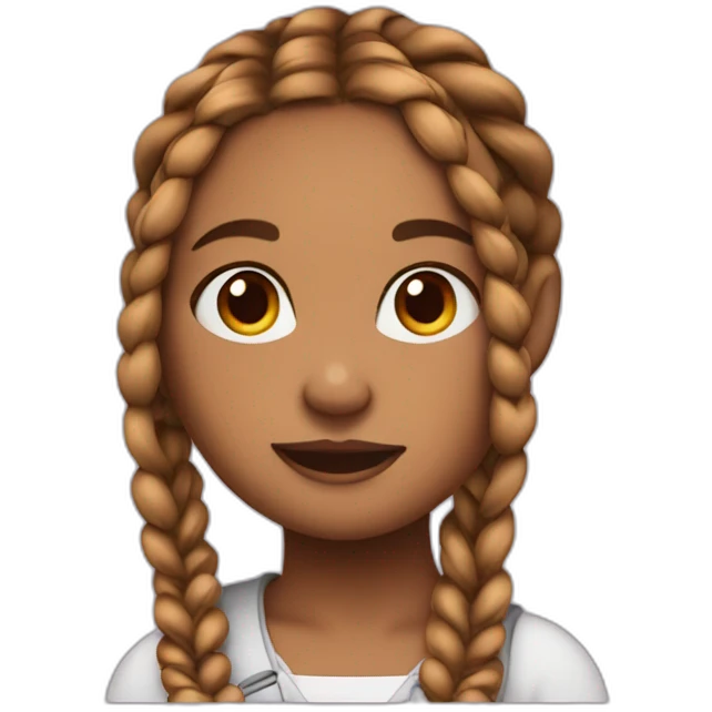 cute spicy girl with braids emoji