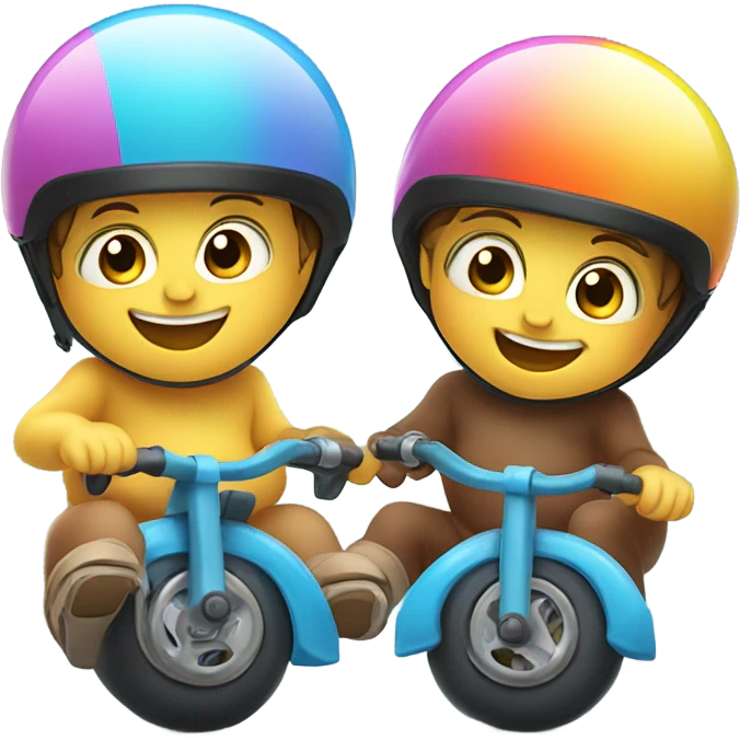 Twin babies riding bike emoji
