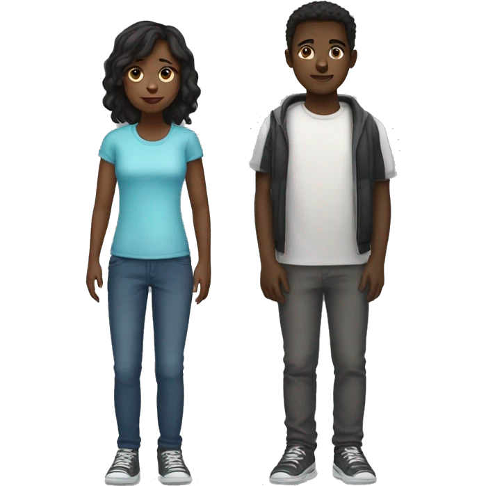  4 Siblings. 3 male. 1 female. The girls are all tall 1 girl is dark skin and the other 3 boys taller and dark skin emoji