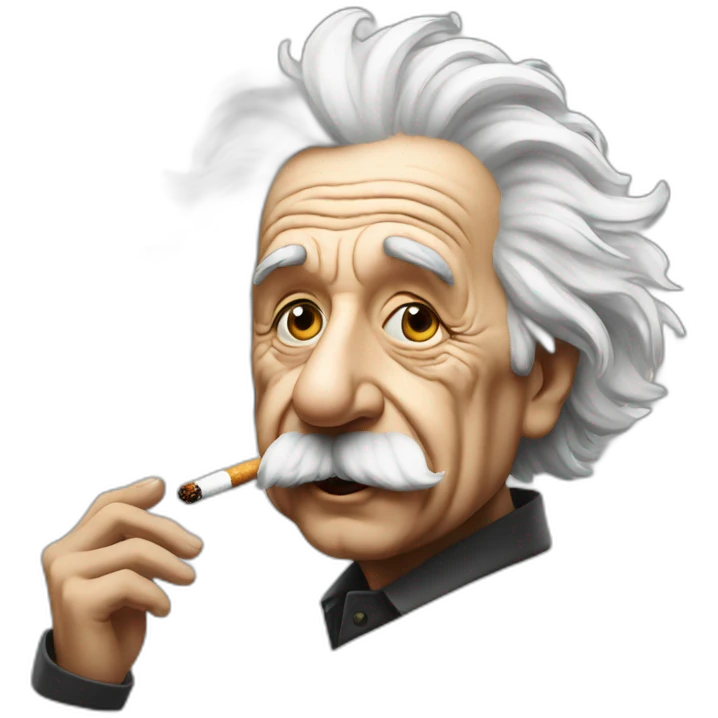Einstein smoking a cigarette emoji